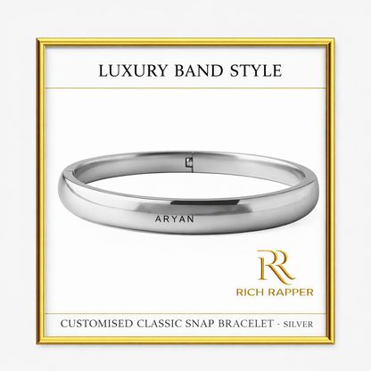 CUSTOMISED CLASSIC SNAP BRACELET - BLACK/GOLD/ SILVER