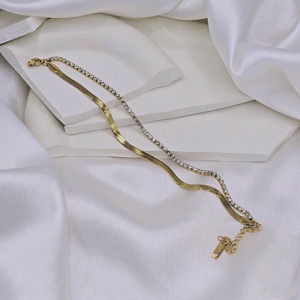 CHAIN BRACELET DOUBLE LAYER (ANTI TARNISH )