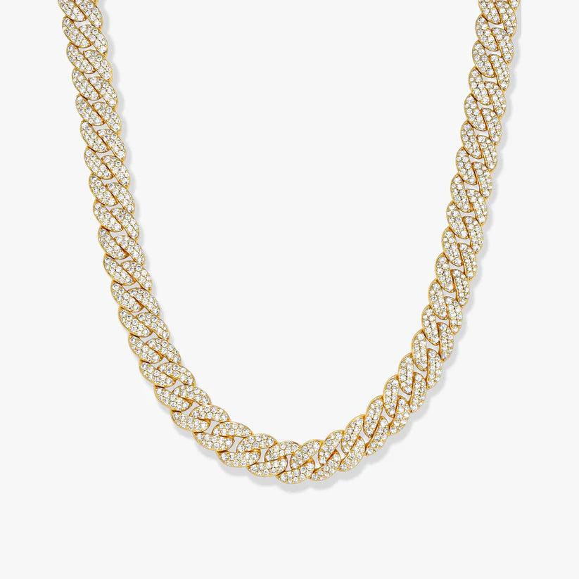ICED OUT CUBAN CHAIN - GOLD & SILVER (SET of2)
