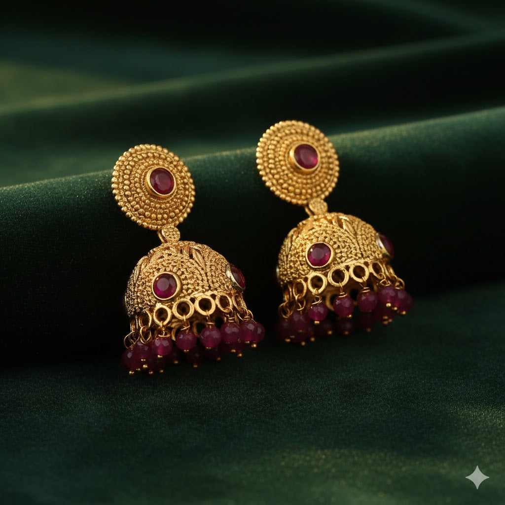 HEIRLOOM RUBY JHUMKA