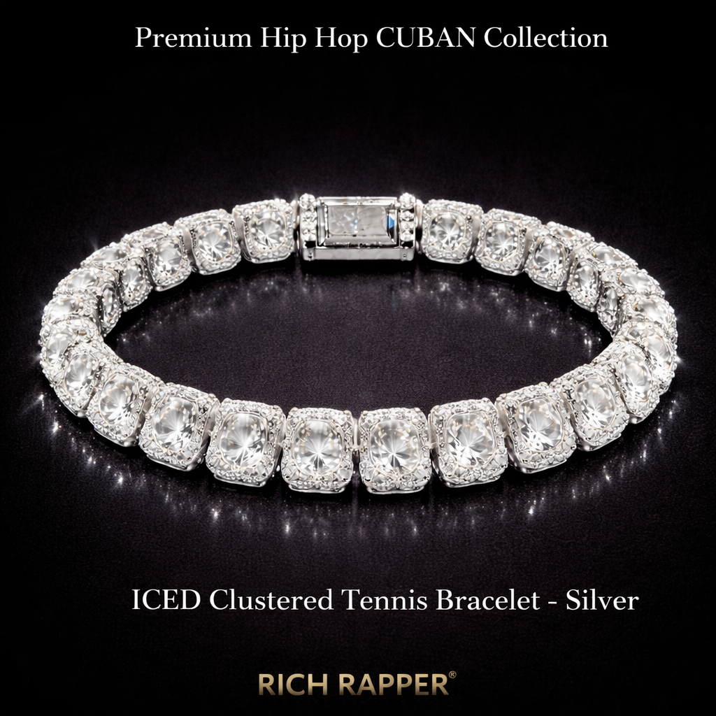 TRIPLE ICED STREET BRACELET- SILVER (SET OF 3)