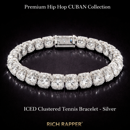 TRIPLE ICED STREET BRACELET- SILVER (SET OF 3)