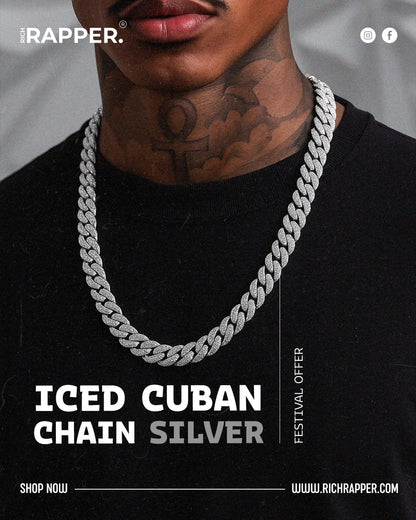 ICED CUBAN CHAIN - SILVER