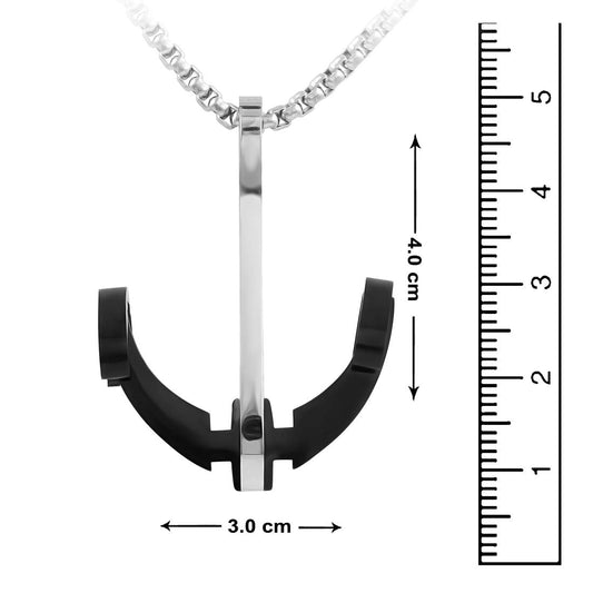 STAINLESS STEEL SILVER ARCHERY ANCHOR CHAIN PENDANT