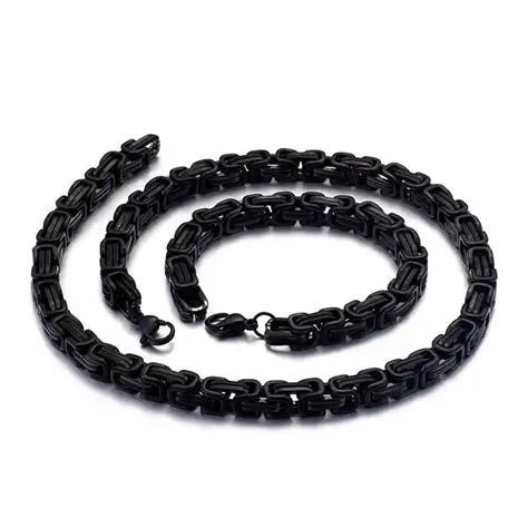 BLACK BYZANTINE CHAIN FOR MEN