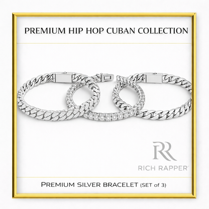 PREMIUM SILVER BRACELET (SET of 3)