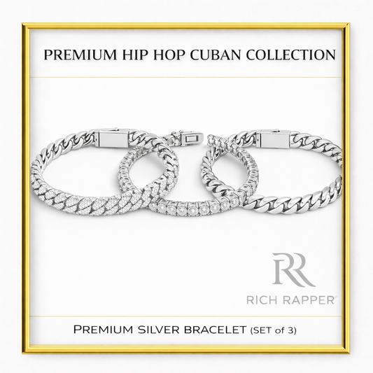 PREMIUM SILVER BRACELET (SET of 3)