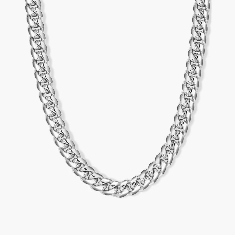 ICED CUBAN-TENNIS SILVER CHAIN  -  (SET of 3)
