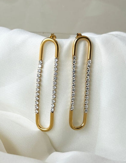 DANGLE U SHAPED EARRINGS (ANTI - TARNISH)