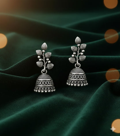 VINE & BELL OXIDIZED JHUMKA