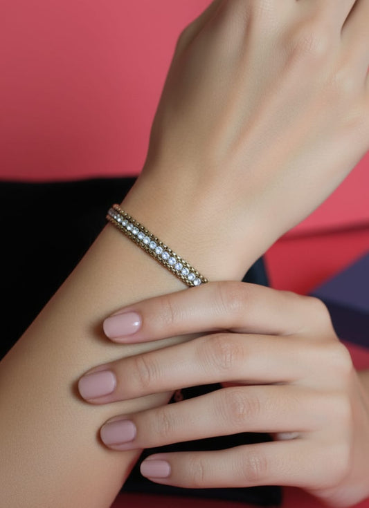 TRIPLE CHARM CRYSTAL BRACELET