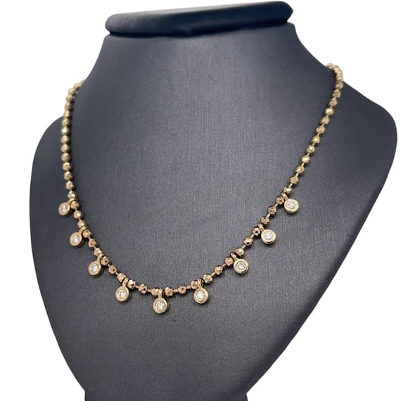GOLD DIAMOND DANGLE NECKLACE