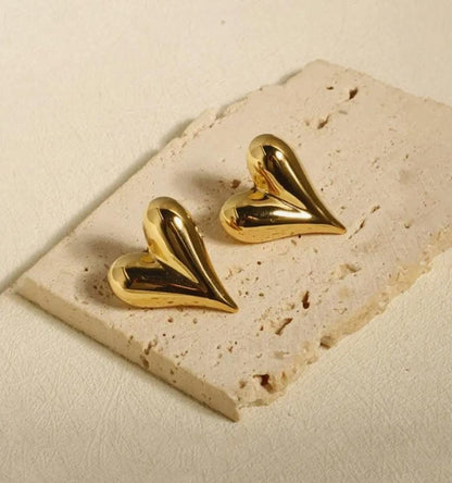 PUFFY HEART STUDS