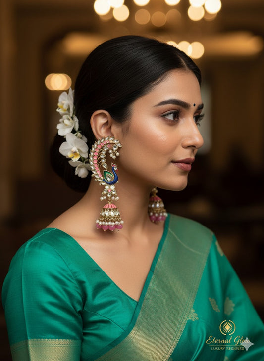 PINK PEACOCK JHUMKA