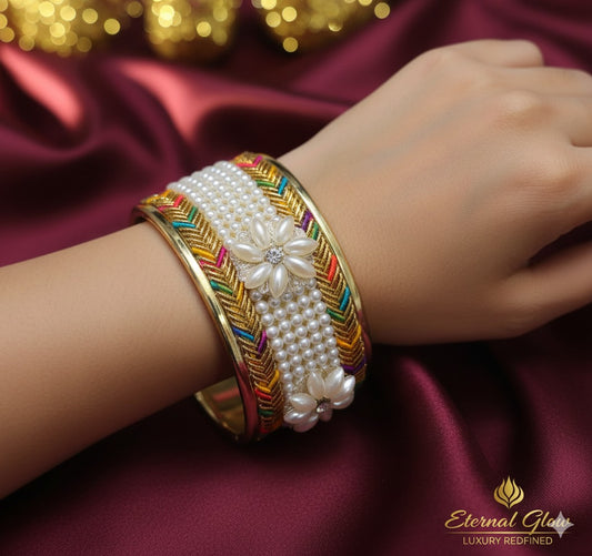 RAINBOW THREADED PEARL BRACELET