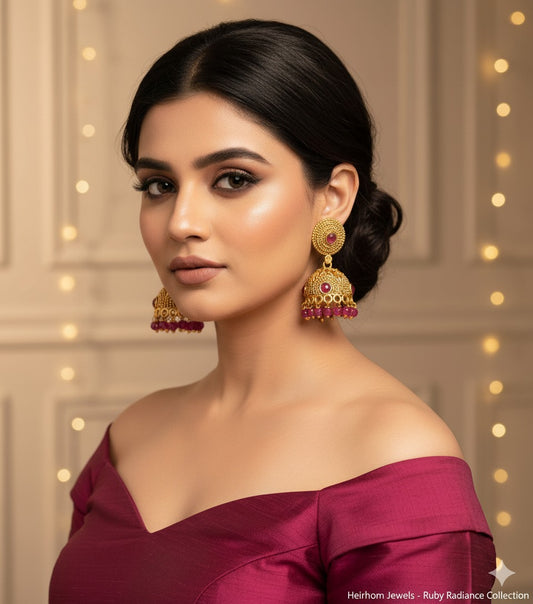 HEIRLOOM RUBY JHUMKA
