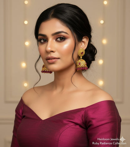 HEIRLOOM RUBY JHUMKA