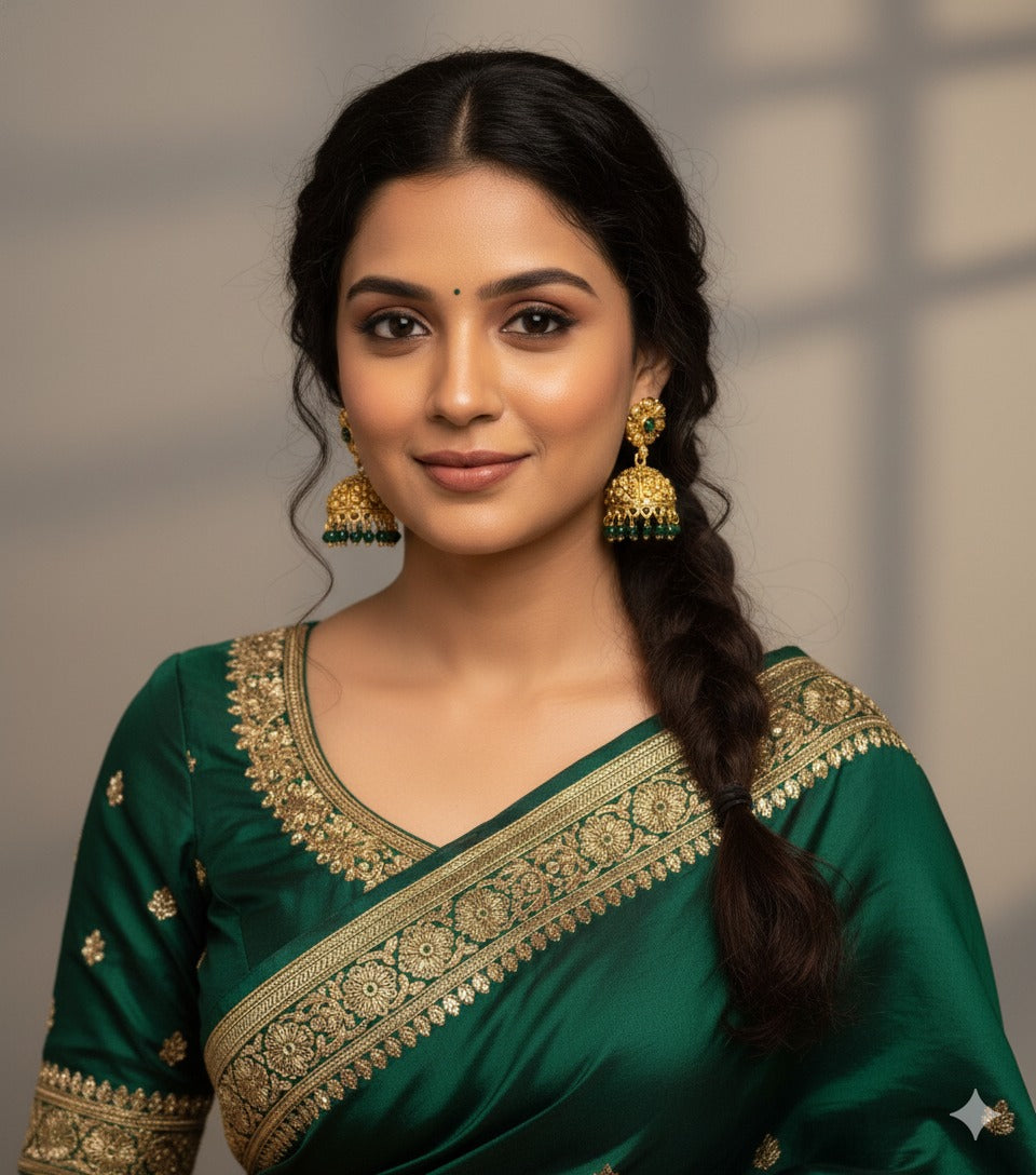 HEIRLOOM GREEN RUBY JHUMKA