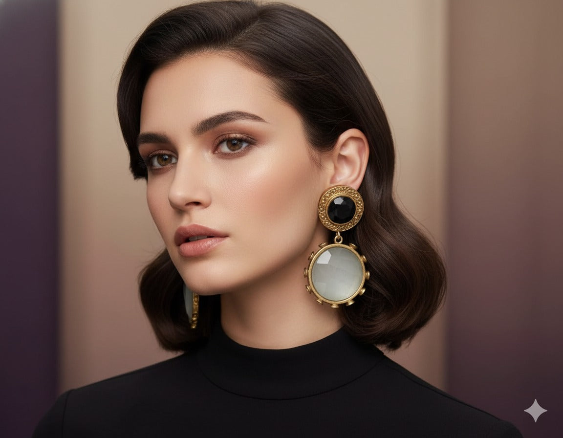 ELEANOR EAR RING DUSTY WHITE