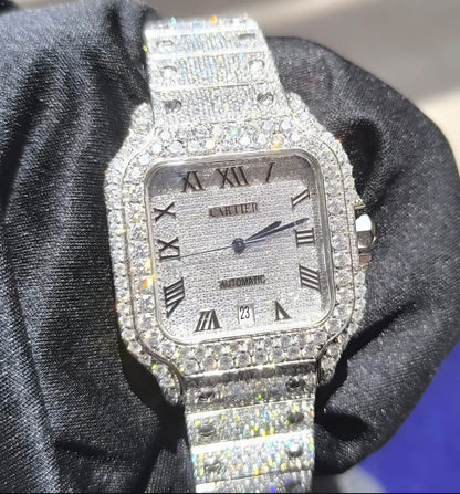 Iced Silver Automatic Luxury Watch