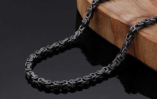 BLACK BYZANTINE CHAIN FOR MEN