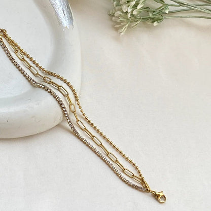 CHAIN BRACELET TRIPPLE LAYER (ANTI TARNISH)