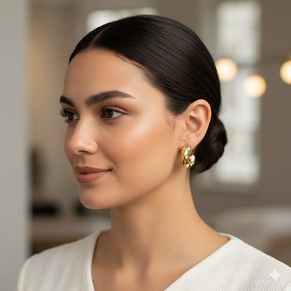 GOLDEN CUFFS HOOP EARRINGS