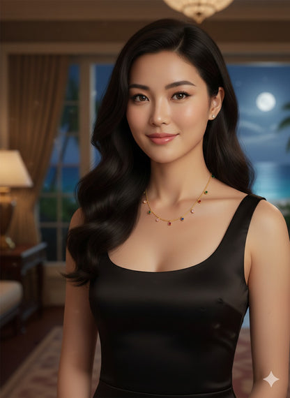 COLORFUL STONE CRYSTAL CHAIN