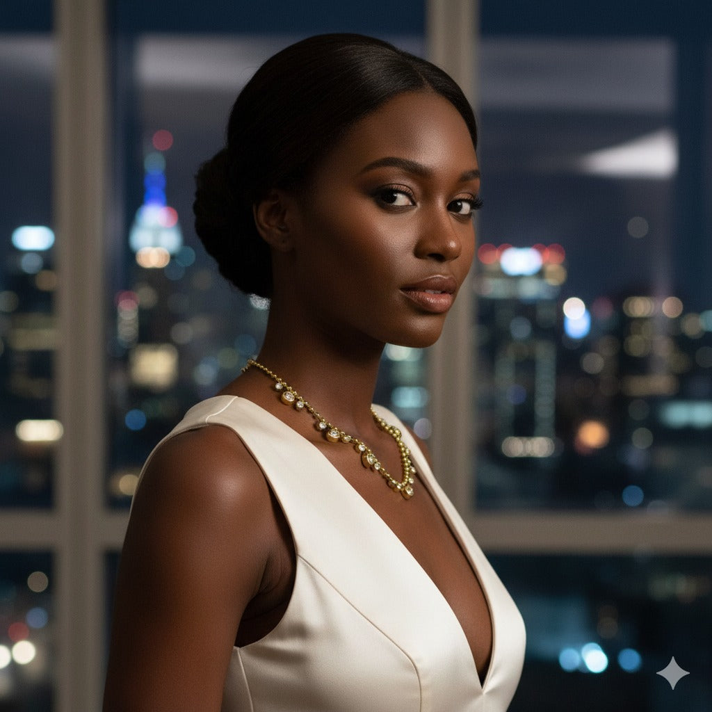 STELLAR DEW NECKLACE (ANTI TARNISH )