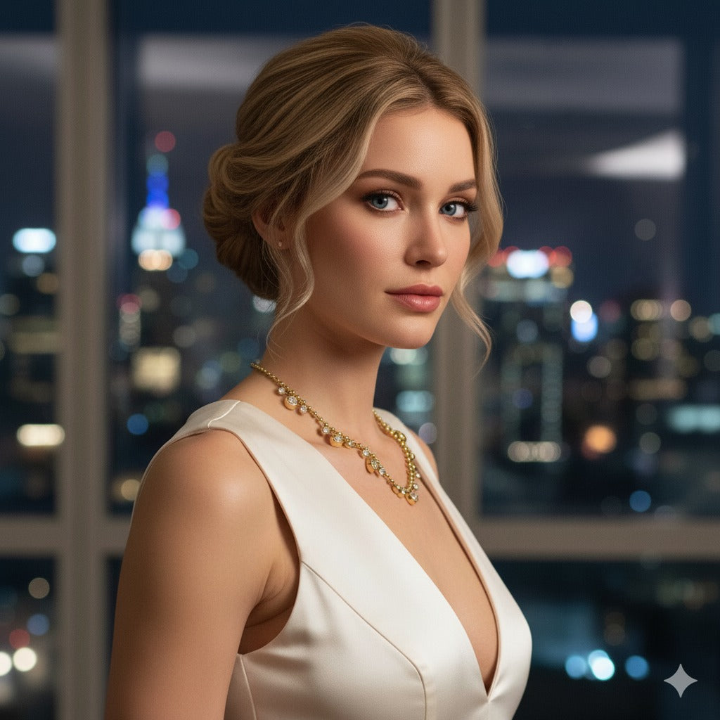 STELLAR DEW NECKLACE (ANTI TARNISH )