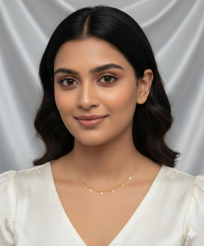 GOLD DIAMOND DANGLE NECKLACE