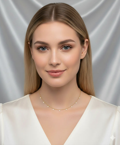 GOLD DIAMOND DANGLE NECKLACE