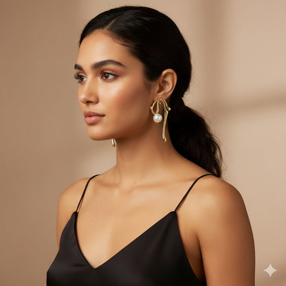 ARTFUL PEARL DROP EARRINGS