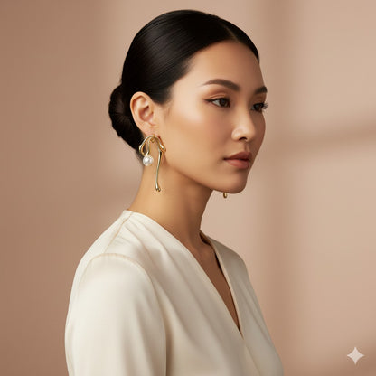 ARTFUL PEARL DROP EARRINGS