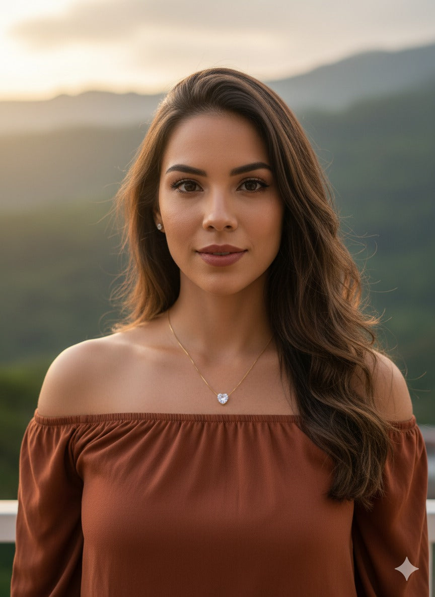 SOLITARE CRYSTAL PENDANT HEART TYPE