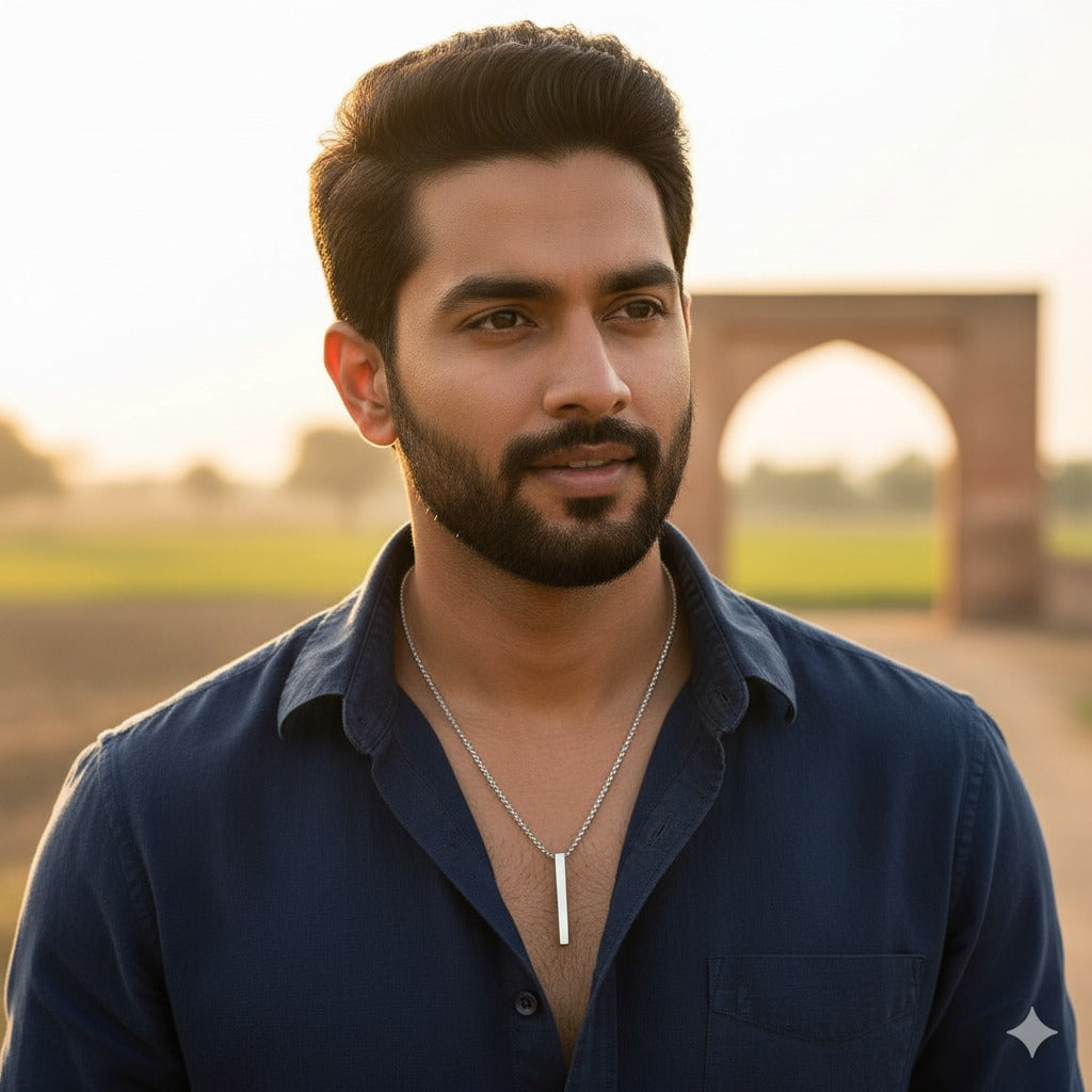 SILVER BAR CHAIN PENDANTS FOR MEN