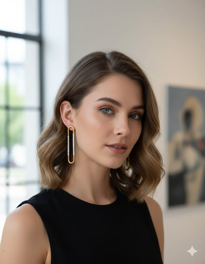 DANGLE U SHAPED EARRINGS (ANTI - TARNISH)