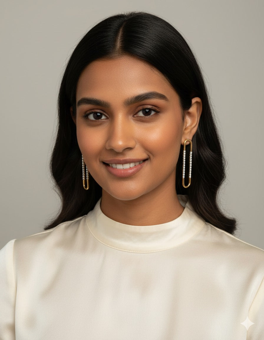 DANGLE U SHAPED EARRINGS (ANTI - TARNISH)