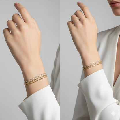 CHAIN BRACELET TRIPPLE LAYER (ANTI TARNISH)