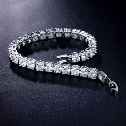 ICED TENNIS BRACELET - SILVER