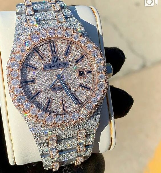 Iced Rose Gold Automatic Luxury Watch