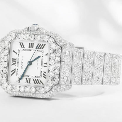 Iced Silver Automatic Luxury Watch