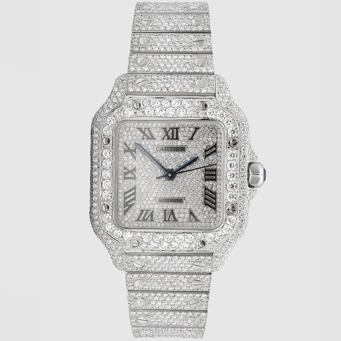 Iced Silver Automatic Luxury Watch