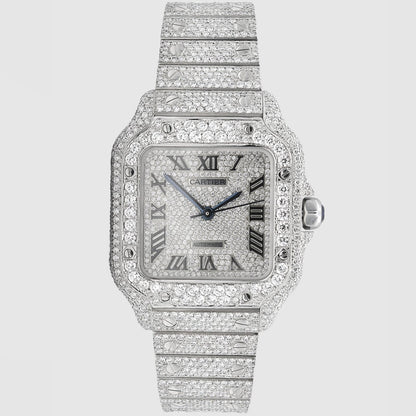 Iced Silver Automatic Luxury Watch