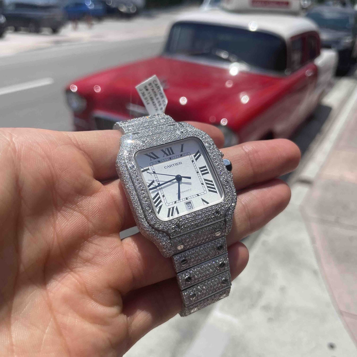 Iced Silver Automatic Luxury Watch