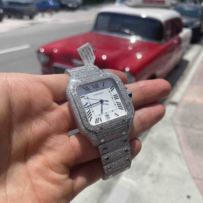 Iced Silver Automatic Luxury Watch