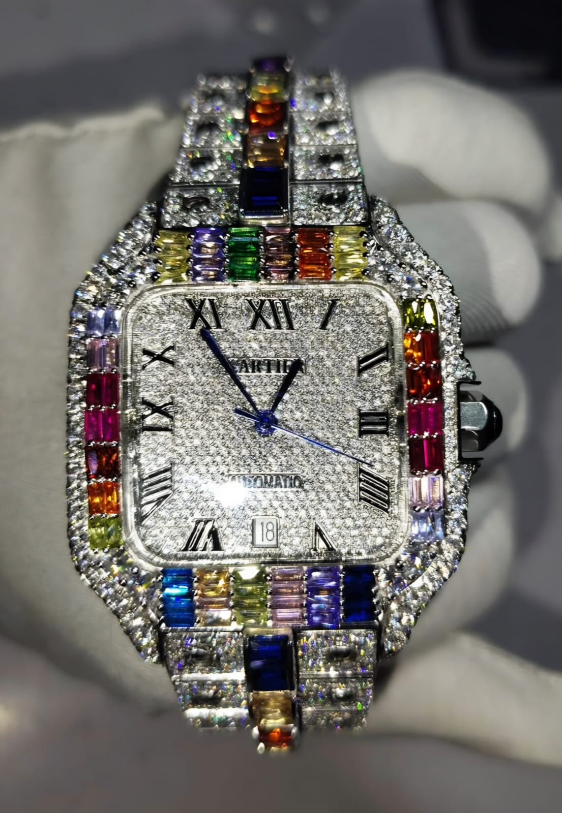 Rainbow Iced Automatic Luxury Watch