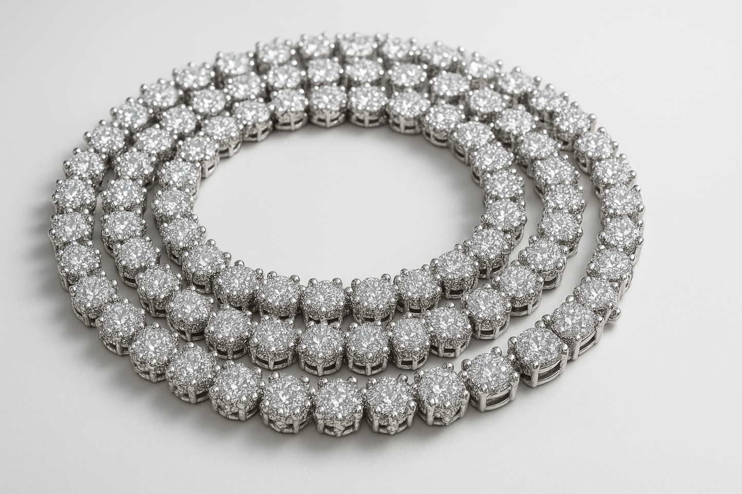 Clustered tennis chain silver