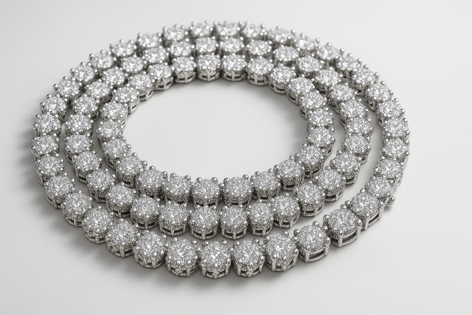 Clustered tennis chain silver