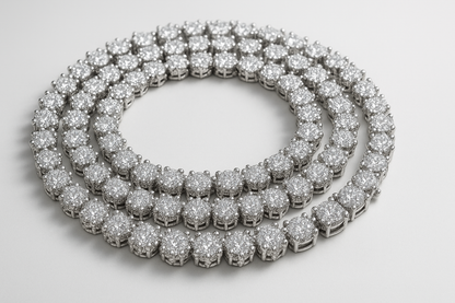 Clustered tennis chain silver